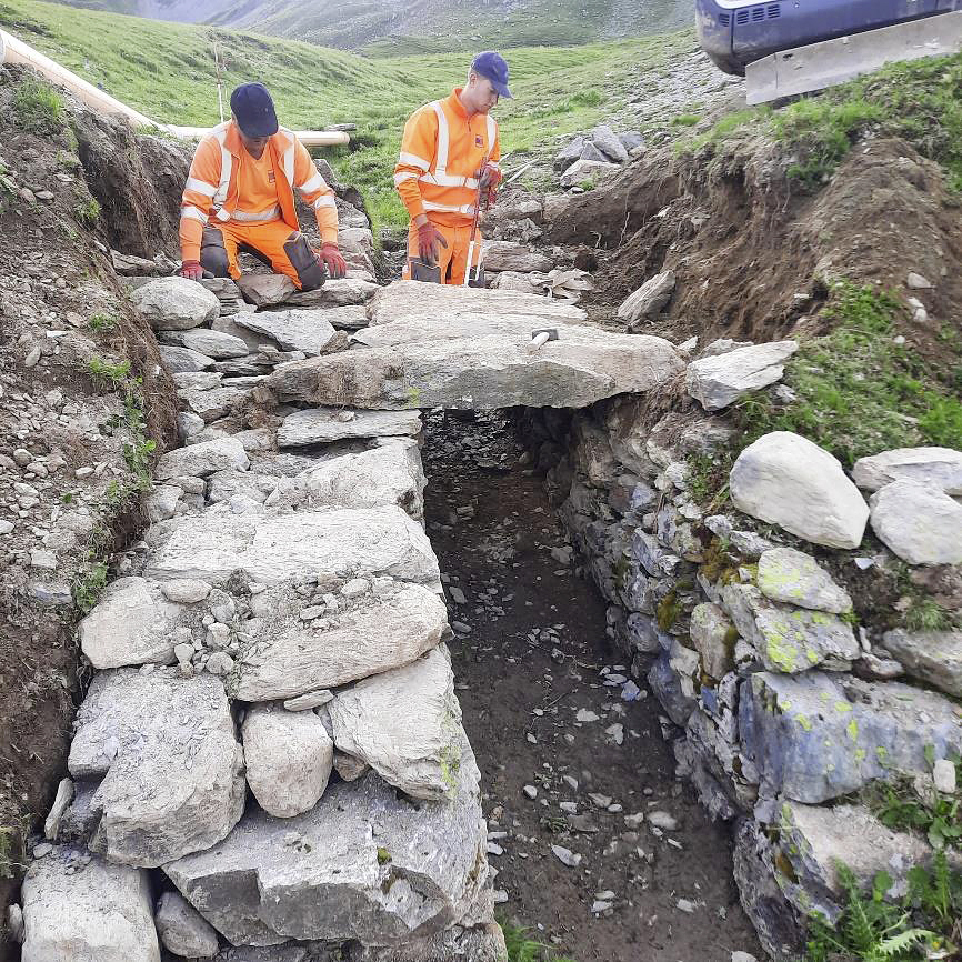 Reparatur eines eingestürtzten Wasserdurchlasses